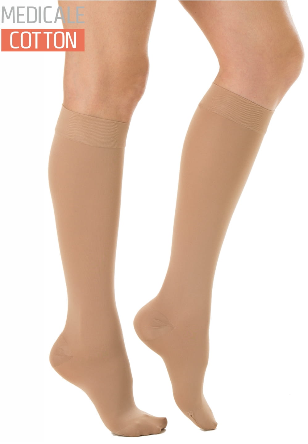 Podkolanówki uciskowe medyczne z bawełną 1 klasa ucisku 15-21 mmHg RelaxSan Medicale Cotton